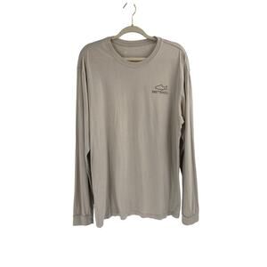 Fayettechill Fish Graphic Beige Cotton Long Sleeve Large Trout Salmon Men’s